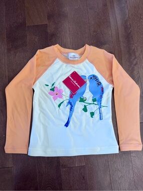 BNWT Hanna Andersson Girls' Long-Sleeve Rashguard with Blue Bird Print sz110 (5)